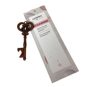 NEW Patience is Key Bottle Opener Keychain Attach Bar Tool Crown Royalty Gift